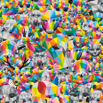 Toalla de algodón orgánico con estampado Animals - Vilebrequin x Okuda San Miguel Multicolores estampado
