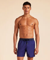 Men Wool Swim Shorts Super 120S Midnight front worn view