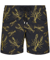 Men Swim Shorts Embroidered Lobsters - Limited Edition Black front view