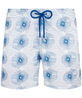 Men Swim Shorts Embroidered Hypno Shell - Limited Edition Glacier front view