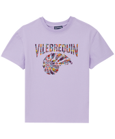 Noumea Sea Shells T-Shirt aus Bio-Baumwolle für Jungen Lila Vorderansicht