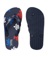 Kids Flipflop Tortues Multicolores Navy front worn view
