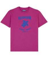Men Cotton T-Shirt Printed Turtle Logo Crimson purple front view
