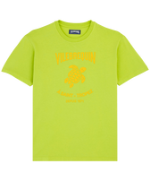 Men Cotton T-Shirt Printed Turtle Logo Lemongrass front view