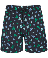 Men Swim Trunks Embroidered Micro Ronde Des Tortues Rainbow - Limited Edition Black front view