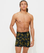 Men Swim Shorts Embroidered Lobsters - Limited Edition Black front worn view