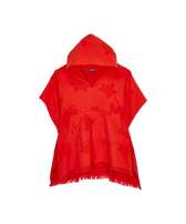 Terry Poncho Poppy red front view