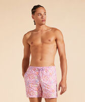Men Swim Shorts Embroidered Noumea Sea - Limited Edition Marshmallow front worn view