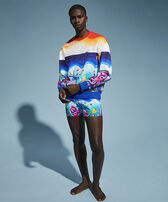 Men Cotton Crewneck Sweatshirt Mareviva - Vilebrequin x Kenny Scharf Multicolor front worn view