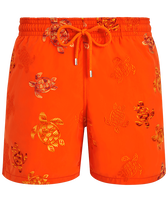 Tortues Multicolore Badeshorts mit Stickerei für Herren – Limitierte Serie Apricot Vorderansicht