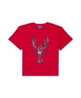 Graphic Lobsters Oversized-T-Shirt aus Bio-Baumwolle für Jungen Moulin rouge Vorderansicht