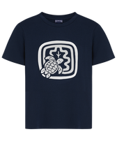 T-Shirt aus Bio-Baumwolle für Damen – Vilebrequin x Ines de la Fressange Marineblau Vorderansicht