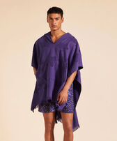 Terry Poncho Midnight front worn view