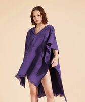 Terry Poncho Midnight women front worn view