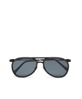 Solid Unisex-Sonnenbrille mit Holz – VBQ x Shelter Schwarz Vorderansicht