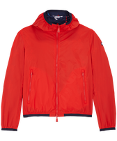 Men Reversible Windbreaker Micro Rondes des Tortues Poppy red front view