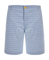 Men Cotton Bermuda Shorts Micro Starlettes White front view