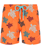 Men Swim Shorts Embroidered Ronde Des Tortues - Limited Edition Guava front view
