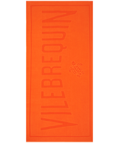 Solid Organic Cotton Beach Towel Apricot front view