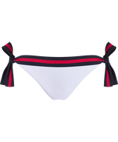 Solid Bikinihose zum seitlichen Binden für Damen – Vilebrequin x Ines de la Fressange Weiss Vorderansicht