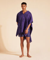 Terry Poncho Midnight front worn view