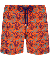 Men Swim Shorts Embroidered 2007 Snails - Limited Edition Guava front view