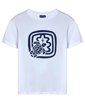 T-Shirt aus Bio-Baumwolle für Damen – Vilebrequin x Ines de la Fressange Weiss Vorderansicht