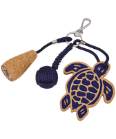Turtle Cork Keyring Navy front view