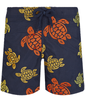 Boys Embroided Swim Shorts Ronde des Tortues Navy front view