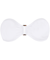 Women Bandeau Bikini Top Solid White front view