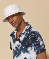 Embroidered Bucket Hat Turtles All Over White men front worn view