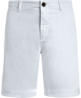 Men Tencel Cotton Bermuda Shorts Solid Weiss Vorderansicht