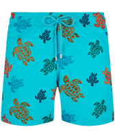Men Embroidered Swim Trunks Ronde Des Tortues - Limited Edition Curacao front view