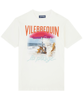 Camiseta de algodón con estampado Wave on VBQ Beach para hombre Off white vista frontal