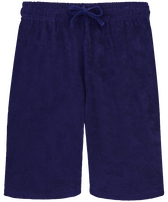Unisex Terry Bermuda Shorts Solid Midnight front view