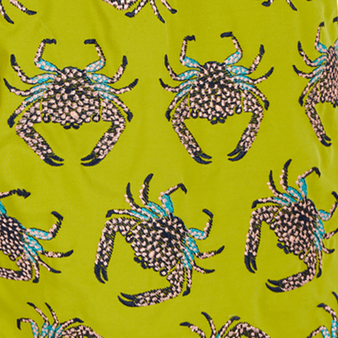 Men Swim Shorts Embroidered Only Crabs ! - Limited Edition Matcha print