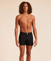 Men Wool Swim Shorts Tailoring Black front worn view