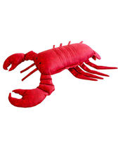 Cojín rojo en forma de langosta con estampado Crabs And Lobsters Amapola vista frontal