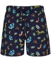 Men Swim Shorts Embroidered Naive Fish - Limited Edition Navy front view