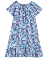 Isadora Fish Kleid aus Baumwollvoile für Mädchen Weiss Vorderansicht