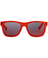Kids Floatty Sunglasses Solid Neon orange front worn view