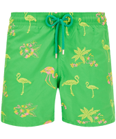 Men Swim Trunks Embroidered 2012 Flamants Rose - Limited Edition Grass green front view