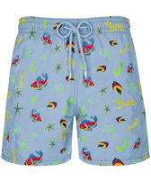 Men Swim Shorts Embroidered Naive Fish - Limited Edition Divine front view