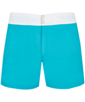 Men Stretch Swim Trunks Flat Belt Color Block Curacao front view