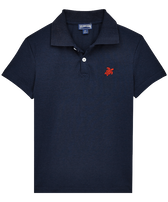 Boys Tencel Polo French History Navy front view