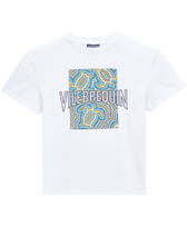 T-shirt en coton garçon Tortues Hypnotiques Blanc vue de face