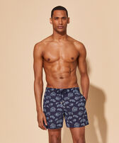 Men Swim Shorts Embroidered Hermit Crabs - Limited Edition Navy front worn view