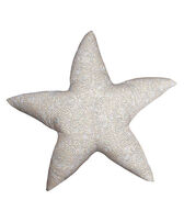Coussin étoile de mer beige Broderies Anglaises - VBQ x MX HOME Blanc vue de face