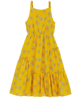 Langes Vendôme Turtles Kleid für Mädchen Mais Vorderansicht