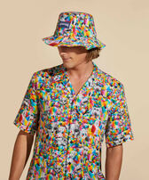 Cappello da pescatore in lino Animals - Vilebrequin x Okuda San Miguel Multicolore vista frontale indossata
